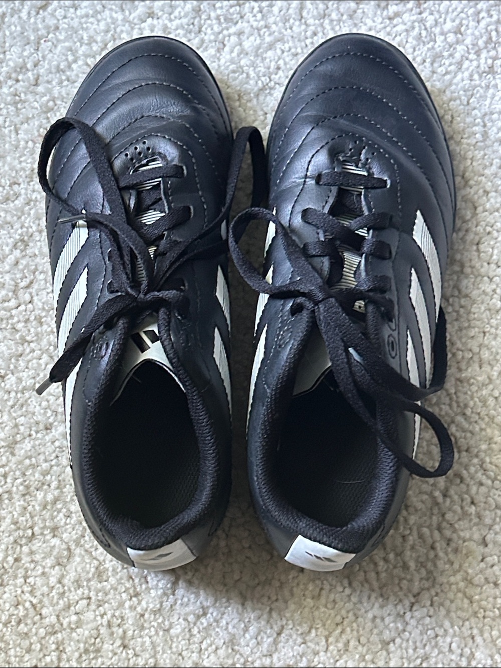 adidas Kids Black and White Soccer Sneakers/Cleats